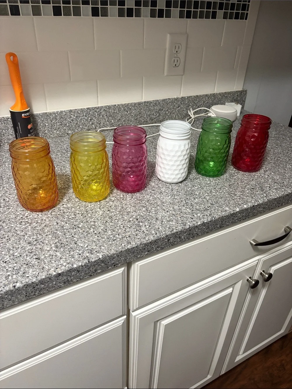 Colored Glass Mason Jar Set - Assorted Colors